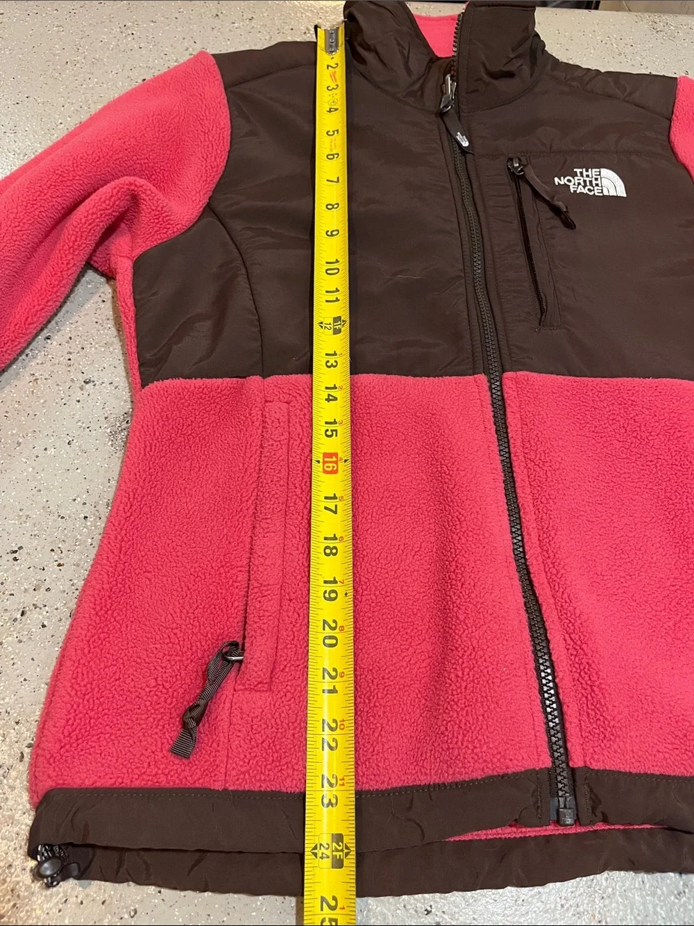THE NORTH FACE POLARTEC WOMENS ZIP FRONT TWO TONE JACKET BROWN RED SIZE SMALL_13
